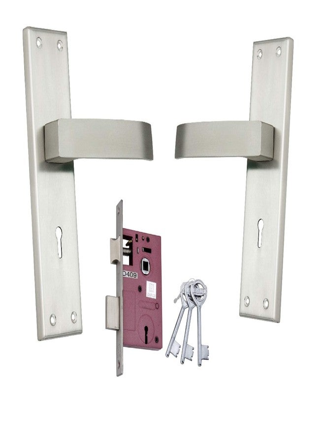 SHRIDA 8" SS Door Lock Handle Set with Brass Lock Body Set with 3 Keys/Mortise Door Locks for Main Door/Door Lock for Bedroom Door/Main Door Locks for Home (SS Finish, 422) - Image 1